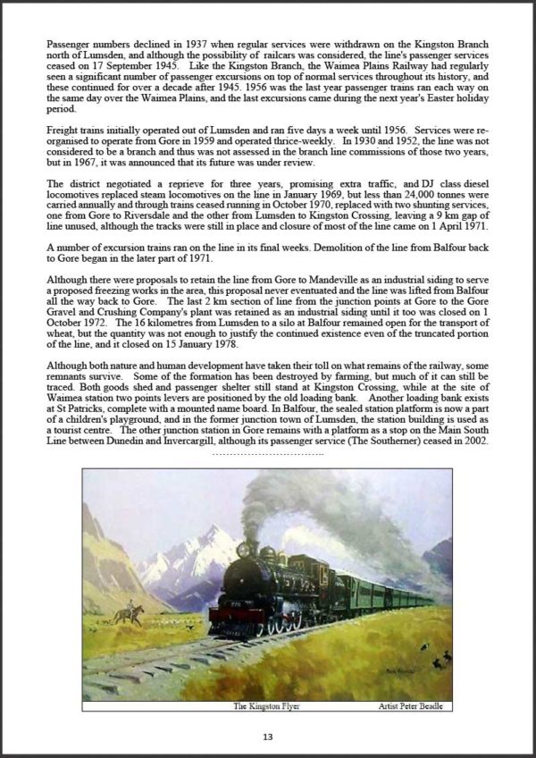 The Waimea Plains Railway and The Waikaia Branch Railway, Alex Glennie